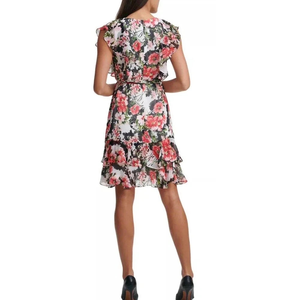 Tommy Hilfiger Ruffled Fit & Flare Dress‎ Women’s 2 Fairycore Romantic Wedding - Picture 3 of 13